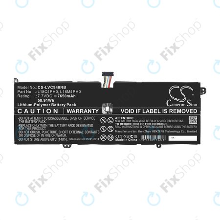 Baterija za Lenovo Yoga C940, 7650mAh, Li-Pol, 7.7V, L18C4PH0, HQ