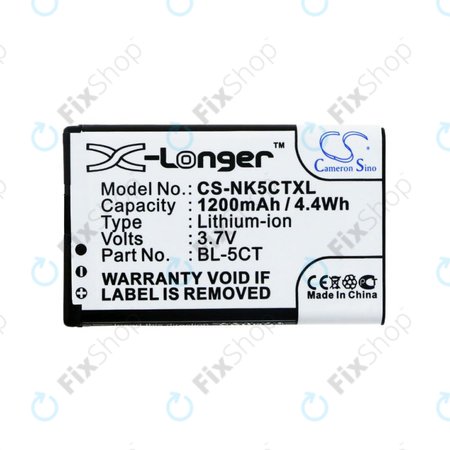 Baterija za Nokia 5220, 5630, 6303, 6700, C5, 1200mAh, Li-Ion, 3.7V, BL-5CT, HQ