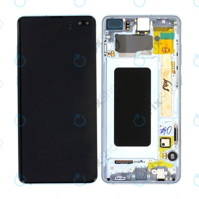 Samsung Galaxy S10 Plus G975F - LCD zaslon + steklo na dotik + okvir (Prism Blue) - GH82-18849C, GH82-18834C Genuine Service Pack