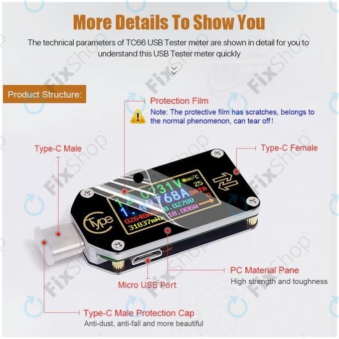 Joy-it JT-TC66C - večnamenski multimeter (USB-C)