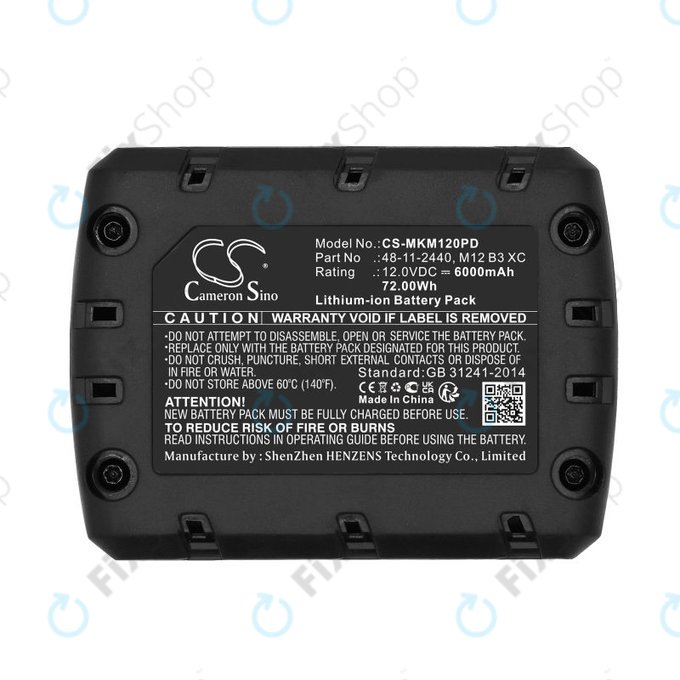 Baterija za Milwaukee M12 Redlithium XC 4.0, 6000mAh, Li-Ion, 12V, M12 B3 XC, M12 B4 XC, HQ