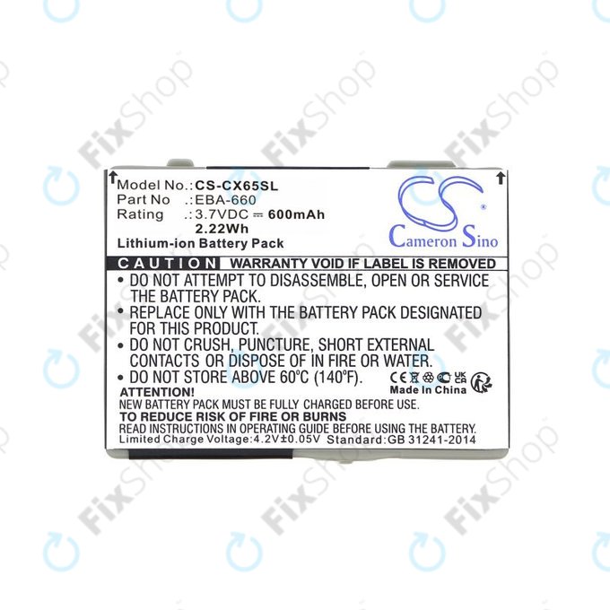 Baterija za Siemens M8, A31, CS66, SS66, 600mAh, Li-Ion, 3.7V, EBA-660, HQ