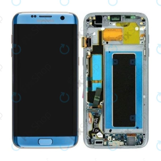 Samsung Galaxy S7 Edge G935F - LCD zaslon + steklo na dotik + okvir (Coral Blue) - GH97-18533G, GH97-18594G, GH97-18767G Genuine Service Pack