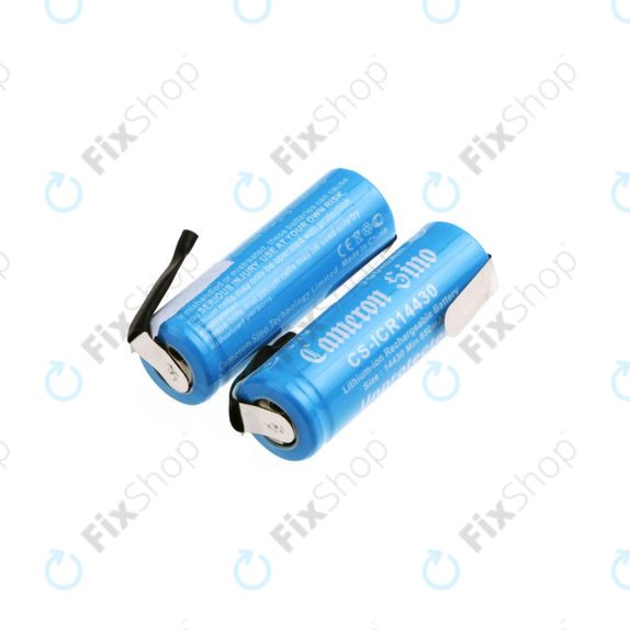 Baterija 14430 z montažnimi ploščicami, 650mAh, Li-Ion, 3.7V, HQ