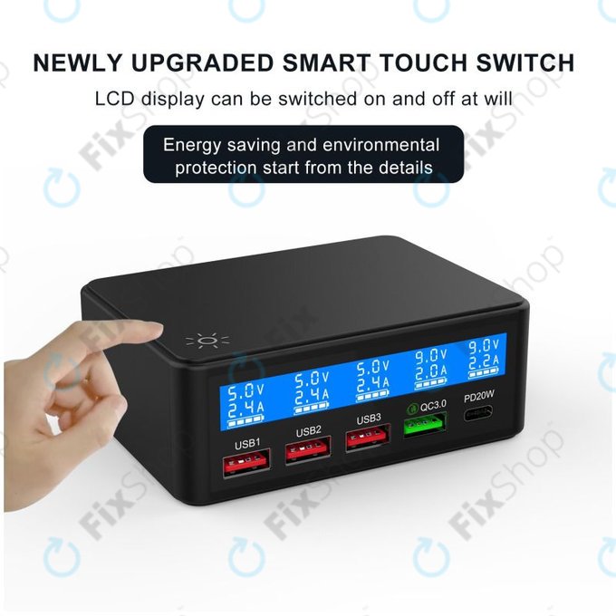 FixPremium - servisna polnilna postaja USB z USB 3.0 in USB-C