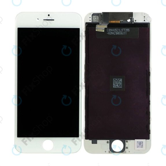 Zaslon In-Cell za iPhone 6, White, Steklo na dotik z okvirjem, FixPremium