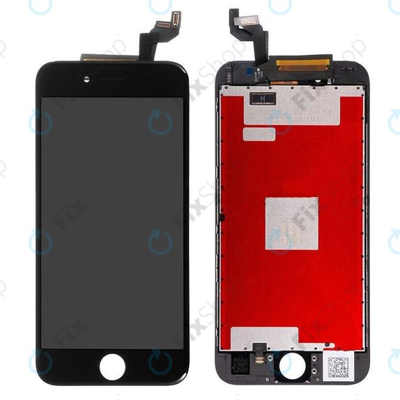Zaslon za iPhone 6S, Black, Steklo na dotik z okvirjem