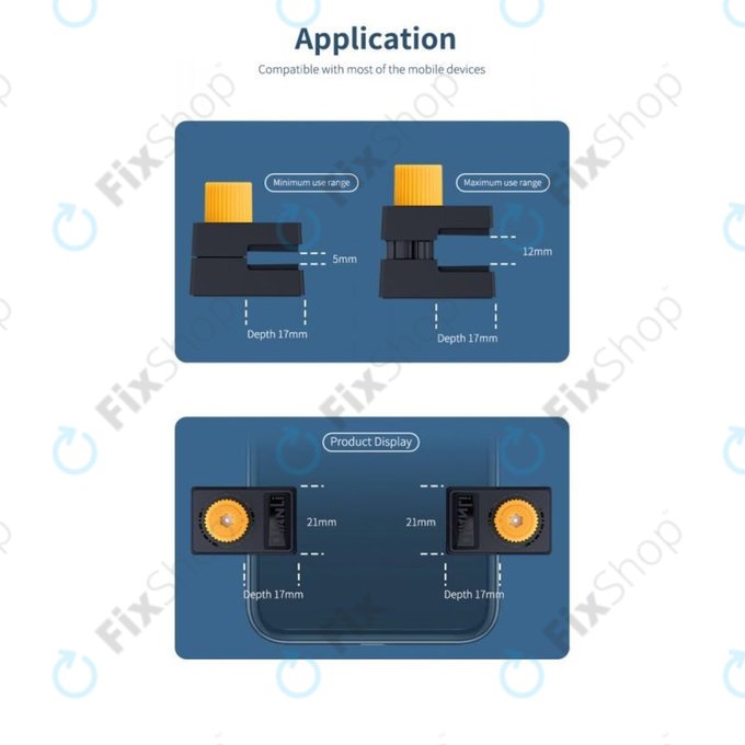 QianLi iClamP 2.0 - plastična objemka z gumijastim polnilom - razpon 12mm (4 kosi)