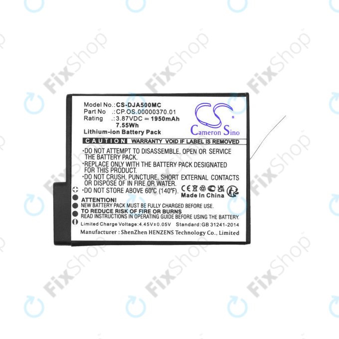 Baterija za DJI Osmo Action 5, 1950mAh, Li-Ion, 3.87V, CP.OS.00000370.01, HQ