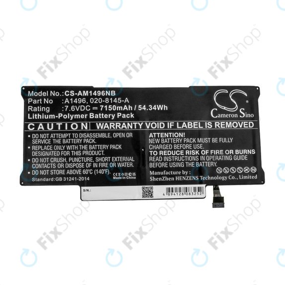 Apple MacBook Air 13" A1466 (Mid 2013 - Mid 2017) - Baterija A1496 7150mAh HQ