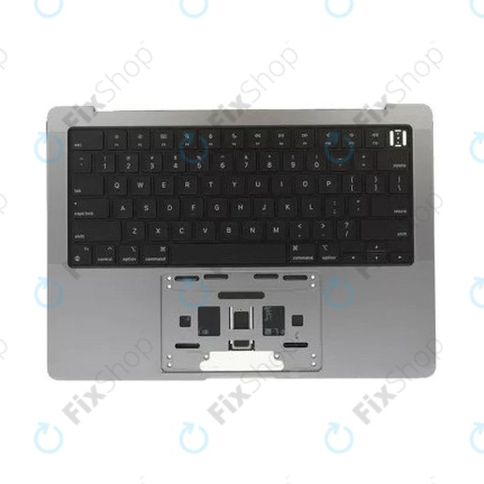 Zgornji okvir tipkovnice za MacBook Pro 14", A2442 (2021), A2779 (2023), US tipkovnico in baterijo, Space Gray, 661-32210, Genuine Apple