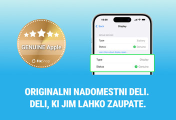 Predstavljamo novo raven kakovosti: GENUINE Apple originalni nadomestni deli