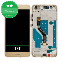 Huawei P10 lite - LCD zaslon + steklo na dotik + okvir (Platinum Gold) TFT