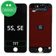 Zaslon za iPhone 5S, SE, Black, Steklo na dotik z okvirjem