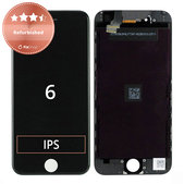 Zaslon za iPhone 6, Black, Steklo na dotik z okvirjem, Refurbished