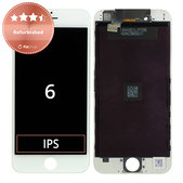 Zaslon za iPhone 6, White, Steklo na dotik z okvirjem, Refurbished