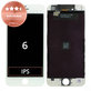 Zaslon za iPhone 6, White, Steklo na dotik z okvirjem, Refurbished