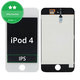 LCD Zaslon za iPod Touch (4th Gen), White, Steklo na dotik z okvirjem
