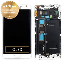 Samsung Galaxy Note Edge N915FY - LCD zaslon + steklo na dotik + okvir (White) - GH97-16636B Genuine Service Pack