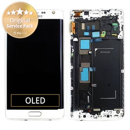 Samsung Galaxy Note Edge N915FY - LCD zaslon + steklo na dotik + okvir (White) - GH97-16636B Genuine Service Pack