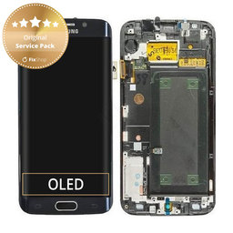 Samsung Galaxy S6 Edge G925F - LCD zaslon + steklo na dotik + okvir (Black Sapphire) - GH97-17162A, GH97-17317A, GH97-17334A Genuine Service Pack