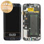 Samsung Galaxy S6 Edge G925F - LCD zaslon + steklo na dotik + okvir (Black Sapphire) - GH97-17162A, GH97-17317A, GH97-17334A Genuine Service Pack