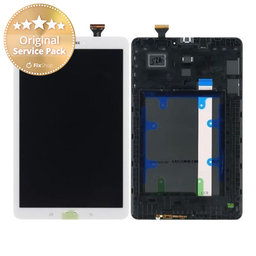 Samsung Galaxy Tab E T560N - LCD zaslon + steklo na dotik + okvir (bel) - GH97-17525B Genuine Service Pack