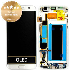 Samsung Galaxy S7 Edge G935F - LCD zaslon + steklo na dotik + okvir (White) - GH97-18533D, GH97-18594D, GH97-18767D Genuine Service Pack