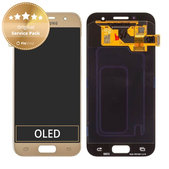 Samsung Galaxy A3 A320F (2017) - LCD zaslon + steklo na dotik (Gold Sand) - GH97-19732B, GH97-19753B Genuine Service Pack