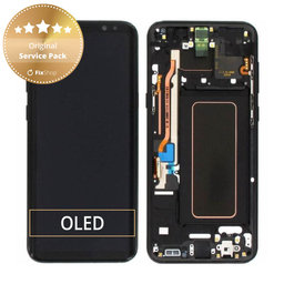 Samsung Galaxy S8 Plus G955F - LCD zaslon + steklo na dotik + okvir (Midnight Black) - GH97-20470A, GH97-20564A, GH97-20565A Genuine Service Pack