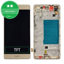 Huawei P8 lite - LCD zaslon + steklo na dotik + okvir (Gold) TFT