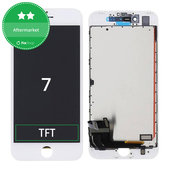 Zaslon za iPhone 7, White, Steklo na dotik z okvirjem