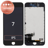Zaslon za iPhone 7, Black, Steklo na dotik z okvirjem, Refurbished
