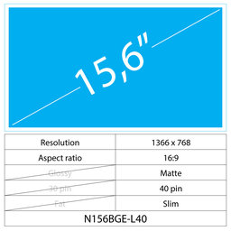 Acer Aspire 5810 TIMELINE 15.6 LCD Slim mat 40 pin HD