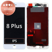 Zaslon za iPhone 8 Plus, White, Steklo na dotik z okvirjem, Refurbished