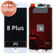 Zaslon za iPhone 8 Plus, White, Steklo na dotik z okvirjem, Refurbished