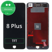 Zaslon za iPhone 8 Plus, Black, Steklo na dotik z okvirjem