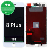 Zaslon za iPhone 8 Plus, White, Steklo na dotik z okvirjem
