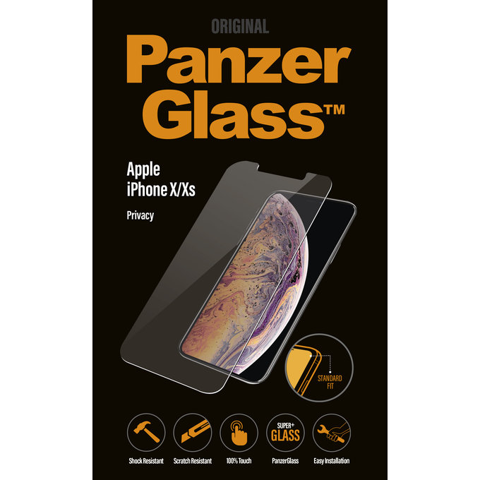 PanzerGlass - Kaljeno Steklo Privacy Standard Fit za iPhone X, XS in 11 Pro, transparent