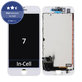 Zaslon In-Cell za iPhone 7, White, Steklo na dotik z okvirjem, FixPremium