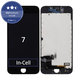 Zaslon In-Cell za iPhone 7, Black, Steklo na dotik z okvirjem, FixPremium