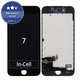 Zaslon In-Cell za iPhone 7, Black, Steklo na dotik z okvirjem, FixPremium
