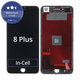 Zaslon In-Cell za iPhone 8 Plus, Black, Steklo na dotik z okvirjem, FixPremium