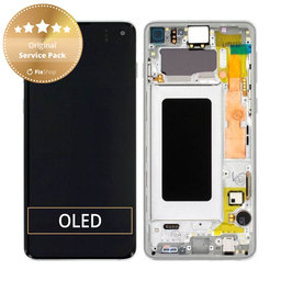 Samsung Galaxy S10 G973F - LCD zaslon + steklo na dotik + okvir (Prism White) - GH82-18850B, GH82-18835B Genuine Service Pack