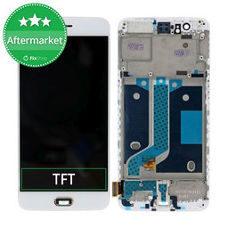 OnePlus 5 - LCD zaslon + steklo na dotik + okvir (White) TFT