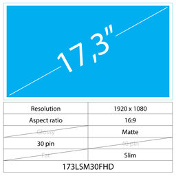 17.3 LCD Slim mat 30 pin FHD