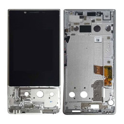 Blackberry Key2 - LCD zaslon + steklo na dotik + okvir (Silver) TFT