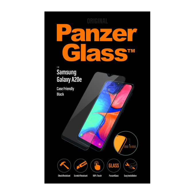 PanzerGlass - Kaljeno Steklo Case Friendly za Samsung Galaxy A10e in A20e, črn