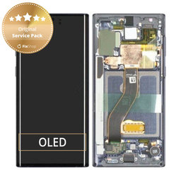 Samsung Galaxy Note 10 - LCD zaslon + steklo na dotik + okvir (Aura White) - GH82-20818B, GH82-20817B Genuine Service Pack