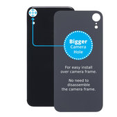 Apple iPhone XR - Steklo zadnjega ohišja s povečano odprtino za kamero (Black)